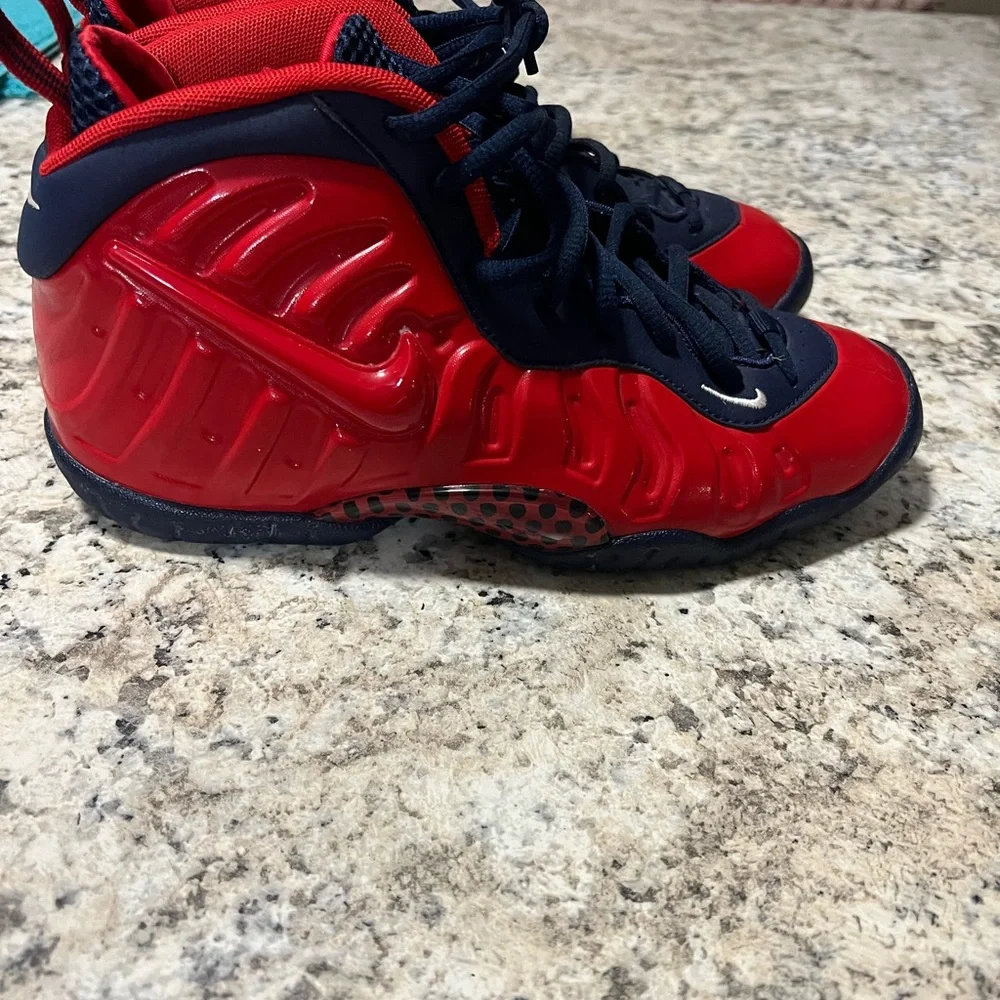 Nike Kids Red and Navy Foamposite-Style Sneakers - Picture 2 of 5